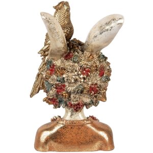 Clayre & Eef 6PR5090 Decoratie Borstbeeld Konijn Witgoud 22x22x34 cm