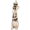 Clayre & Eef decoratief konijnenbeeldje vintage wit zwart goud 12x14x38 cm