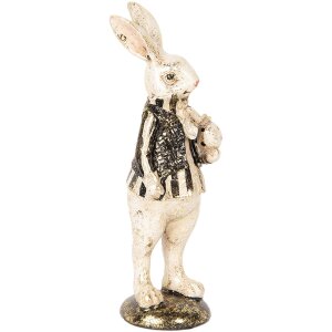 Clayre & Eef Decoratief Konijn Polyresin Beige Zwart...