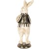 Clayre & Eef Decoratief Konijn Polyresin Beige Zwart 8x9x25 cm