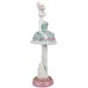Clayre & Eef Decoratief Beeldje Konijn Ballerina Wit Groen Roze 9x8x23 cm