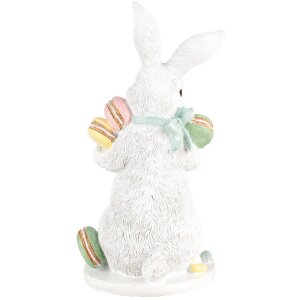 Clayre & Eef Decoratie Konijn Wit Roze 13x15x25 cm Paasdecoratie