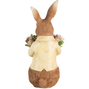 Clayre & Eef Decoratie Konijn Polyresin Bruin Beige 19x23x39 cm Landhuis