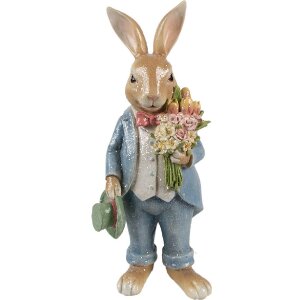 Clayre & Eef decoratief beeldje konijn landelijke...