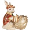 Clayre & Eef Decoratief Konijn Beige Rood Goud 28x18x30 cm Paasdecoratie