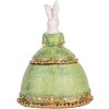 Clayre & Eef Sieradendoos Konijn Beige Groen 18x15x24 cm
