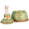Clayre & Eef Sieradendoos Konijn Beige Groen 18x15x24 cm