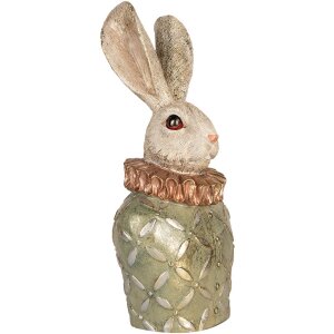 Clayre & Eef Decoratieve Buste Konijn Beige Groen...