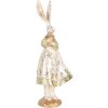 Clayre & Eef Decoratief Konijn Vintage Paasbeeldje Beige Goud 12x9x33 cm
