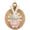 Clayre & Eef Konijn Hanger Witgoud 6x3x7 cm Decoratie landelijke stijl