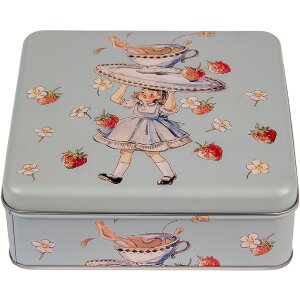 Clayre & Eef 6BL0139 Blik Blauw 17x17x6 cm Retro Vintage