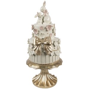 Clayre & Eef Decoratieve Taart Wit Roze Goud...