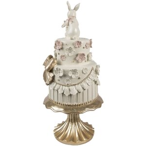 Clayre & Eef Decoratieve Taart Wit Roze Goud...