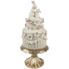 Clayre & Eef Decoratieve Taart Wit Roze Goud Ø20cm H45cm Polyresin
