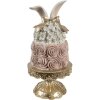 Clayre & Eef Decoratie Taart Ø 17x35 cm Wit Roze Goud Polyresin