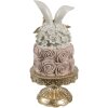 Clayre & Eef Decoratie Taart Ø 17x35 cm Wit Roze Goud Polyresin