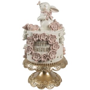 Clayre & Eef Decoratie Taart Ø 18x32 cm Wit...