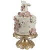 Clayre & Eef Decoratie Taart Ø 18x32 cm Wit Roze Goud Paasdecoratie