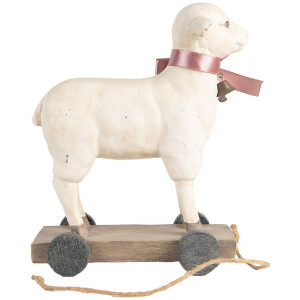 Clayre & Eef Decoratief Figuur Schaap Landelijke Stijl Polyresin Beige Bruin 17x9x20 cm