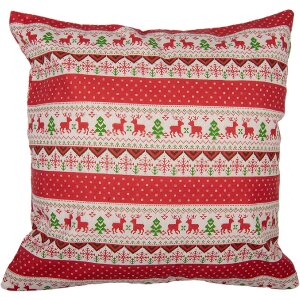 Clayre & Eef KT021.376 Kussenhoes Rood 44x44 cm Kerst...
