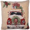 Clayre & Eef KT021.381 Kussenhoes Beige Rood 44x44 cm Landelijke stijl Kerstmis