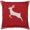 Clayre & Eef KT021.383 Kussenhoes 44x44 cm Rood Wit Rendier patroon