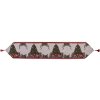 Clayre & Eef KT065.012 Tafelloper 33x180 cm Beige Groen Rood Landelijke stijl