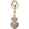Juleeze JZKC0201 Sleutelhanger goud hart kroon strass 3x2x5 cm