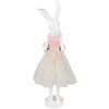 Clayre & Eef Decoratie Konijn Wit Roze 20x17x76 cm Polyresin Paasdecoratie