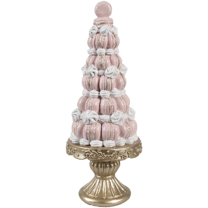 Clayre & Eef 6PR5163 Decoratie Taart Roze Goud Ø 12x30 cm