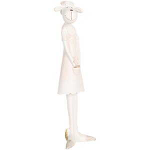 Clayre & Eef Decoratief Schaap Wit Roze 6x4x17 cm...