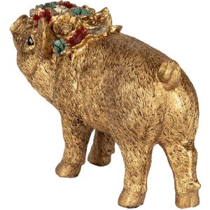 Clayre & Eef Decoratief Varken Goudkleurig Polyresin...