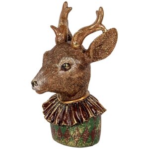 Clayre & Eef Decoratie Hertenbuste Bruin Rood Goud...