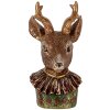 Clayre & Eef Decoratie Hertenbuste Bruin Rood Goud 13x11x22 cm Vintage Look