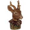 Clayre & Eef Decoratie Hertenbuste Bruin Rood Goud 13x11x22 cm Vintage Look
