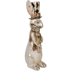 Clayre & Eef Decoratief Konijn Witgoud 14x11x38 cm Polyresin Elegant