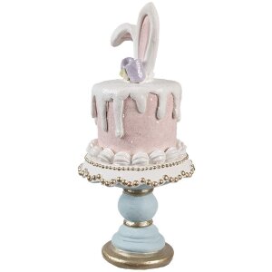 Clayre & Eef Decoratief Konijn op Taartstandaard Roze...