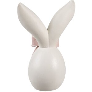 Clayre & Eef Decoratief Konijn Wit Roze 12x8x18 cm Polyresin Pasen Lente