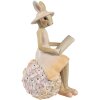 Clayre & Eef Decoratie Konijn 10x9x17 cm Beige Roze Polyresin