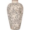 Clayre & Eef 6CE1934S Vaas keramiek beige grijs 17x30 cm landelijke stijl
