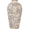 Clayre & Eef 6CE1934S Vaas keramiek beige grijs 17x30 cm landelijke stijl