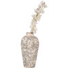 Clayre & Eef 6CE1934S Vaas keramiek beige grijs 17x30 cm landelijke stijl
