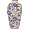 Clayre & Eef 6CE1935S Vaas Landelijke Stijl Beige Blauw Ø17x30 cm Keramiek