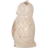 Clayre & Eef decoratieve uil 11x10x17 cm landelijke stijl keramiek beige roze