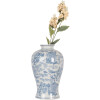Clayre & Eef 6CE2101 Vaas wit-blauw Ø 17x32 cm keramiek bloemmotief