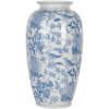 Clayre & Eef 6CE2103 Vaas keramiek wit-blauw Ø 19x37 cm