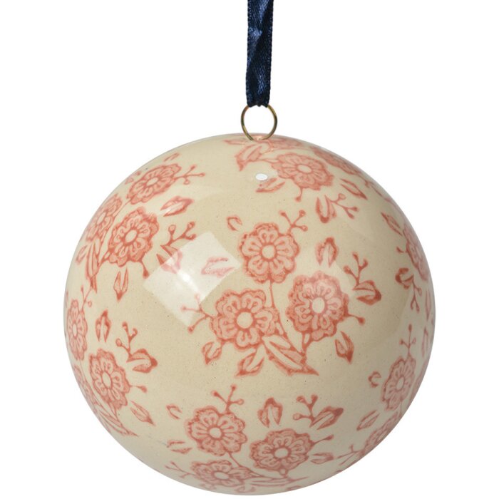 Clayre & Eef 6CE2106M Decoratiebal Ø 8 cm Vintage Keramiek Beige Roze