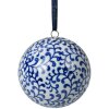 Clayre & Eef 6CE2109 Decoratiebal Wit-Blauw Ø 8 cm
