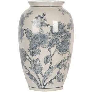 Clayre & Eef 6CE2074 Vaas Wit Blauw Ø17 cm...