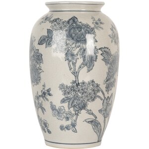 Clayre & Eef 6CE2074 Vaas Wit Blauw Ø17 cm...